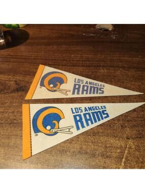 VINTAGE Lot of 2 Los Angeles Rams 9 Inch Mini Pennant